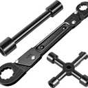 Ponpon Angle Stop Wrench Kit, Plumbing Tools, Angle-on Plumber Wrench for Quick And Hassle-Free Angle Stop And Supply Nut Installations