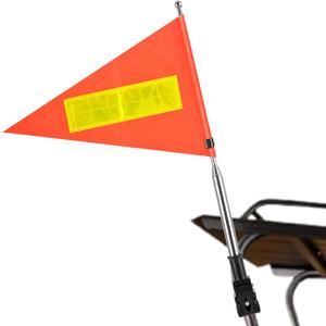 Golf Cart Flag 8.6 x 11.8 Inches Orange Safety Flag with Reflective Strips and PVC Flagpole