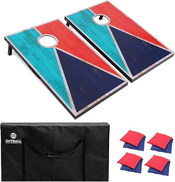Cornhole Set 4x2 and 3X2 Regulation Size Corn Holes Sets with Carrying Bags & 8 Bean Bags Cornhole Boards Bean Toss Games for Adults Family Outdoor Beach Lawn Outside Backyard Games