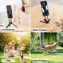2 x Foldable Magnetic Phone Tripod for iPhone, Mini Tripod Pocket Cell Phone Stand Smartphone Desk Stand, Portable Magnetic Phone Stand with iPhone 16 15 14 13 12, Black