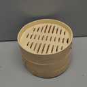 Prime Home Direct Bamboo Steamer Basket 8Inch | 2Tier Steamer for Cooking | 50 Liners | Small Instant Steaming Cookware Asian Food, Bao Buns, Chinese, Dim Sum, Dumpling, Rice, Vegetable Steam Pot