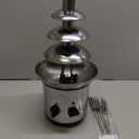 Chocolate Fountain, 4 Tiers Electric Melting Machine Chocolate Fondue Fountain Set with 6pcs Stainless Steel Forks, 4-Pound Capacity for Nacho Cheese, BBQ Sauce, Ranch