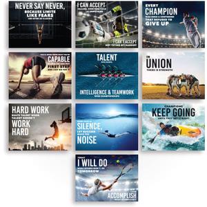 Sproutbrite Classroom Decorations - Sports High School Motivational Posters - Educational Inspirational Growth Mindset for Teacher and Students