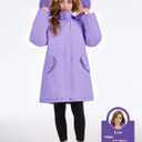 Arssm Girls Long Coat Kids Fleece Jacket Winter Puffer Jacket Warm Parka Outerwear with Hood (Purple)