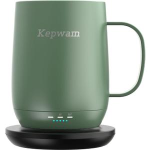 Kepwam Self Heating Coffee Mug, 16oz Smart Heated Coffee Mug, 150 Min Battery Life - Hot up to 149 Temperature Control Coffee Mug Warmer, Gifts for Women and Men