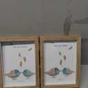 5x7 Picture Frames Double Hinged MDF Wood Grain Shadow Box with Glass Front Stand Vertical on Tabletop