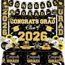 2026 Graduation Decorations, Grad Party Decorations, Class of 2026 Backdrop, Balloons, Tablecloth, Couplets, Streamers Kit - Complete Party Supplies for High School & College Celebrations