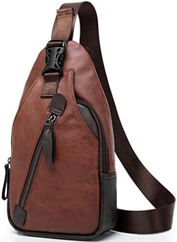Hebetag Leather Sling Bag Crossbody Backpack for Men Women Travel Outdoor Camping