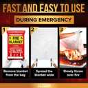 JJ CARE Fire Blanket – 5 Packs with Hooks and Gloves – 40" x 40" Emergency Fire Blanket for Home & Kitchen, High Heat Resistant Fire Suppression Blankets for Home Safety, Kitchen, and Camping