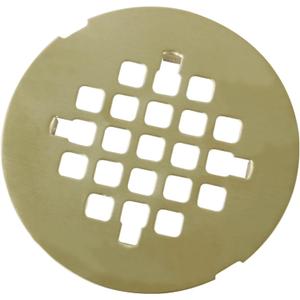 Brushed Gold Snap-in Shower Floor Drain Cover,Hidrop 4-1/4" OD Round Shower Strainer Grid, Easy-to-Install Replacement Cover Stainless Steel
