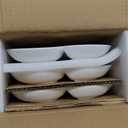 ZENFUN Set of 3 Porcelain Appetizer Platter with 4 Compartment, Flower-shaped Candy and Nut Serving Tray Snack Serving Plate Dishes for Vegetables, Fruit, Dessert, 8.5'' x 8.5'', White