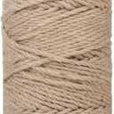 Jute Twine 3 mmx109 Yard 3 Strand, Munzong Natural Handmade 3 Twisted Burlap Twine String for Crafts, Garden Hemp Rope for DIY Knitting Plant Hanger Gift Wrapping Bundling Packing Gardening Decor 100m