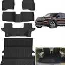 Floor Liners & Large Cargo Liners for 2015-2019 Ford Explorer,TPE All Weather Protection with Trunk Mat (Can Be Folded) Covering The Backrest