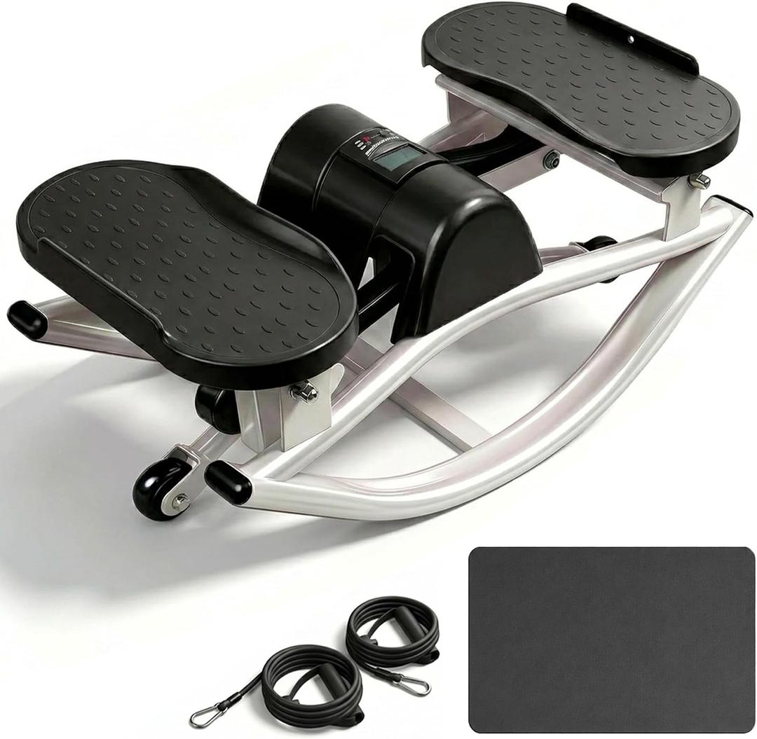 Rocking Stepper Side to Side,Mini Rock Stepper for Home & Office Workout, Low Impact Lateral Motion Exercise Machine for Core Glutes, Whisper Rock Stepper Machine, Fully Assembled