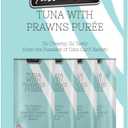 4 x Fussie Cat Tuna with Prawns Puree, lickable cat Treats, 0.5oz Pouch Pack of 4 (EXP 09/13/27)