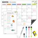 LRAMILMI Magnetic Dry Erase Calendar for Refrigerator (2 Pack Monthly & Daily) - 14.5x11 Planner Magnet Whiteboard for Fridge Kitchen Menu, Meal Prep, Family Organization, Pack Of 2