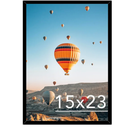 JCJMY 15x23 Picture Frame Black for Photo and Poster, Horizontal and Vertical Formats for Wall Hanging, Wall Gallery Frame for 15 by 23 Photos