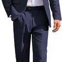 Men Suits Classic Fit 2 Piece Suit Set One Button Casual Blazer Wedding Bussiness Suit Separates, Size L