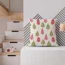 Christmas Tree Pillow Covers 18x18 Inches, Preppy Pink and Green Xmas Pine Tree Decorative Pillowcase Cases, Winter Christmas Throw Pillow Covers for Couch Sofa Bed Home Room Decor