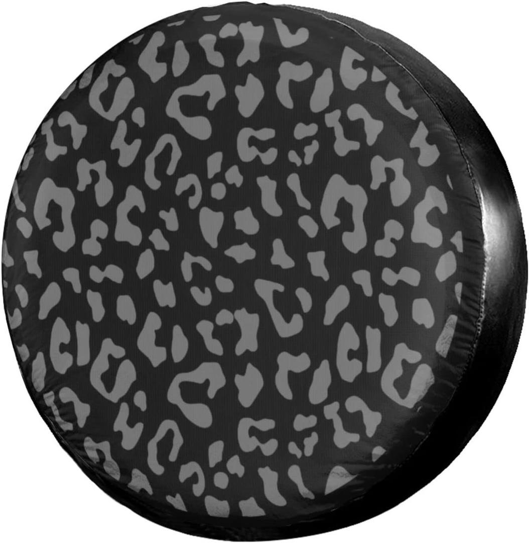 Foruidea Leopard Print Spare Tire Cover Wheel Tire Cover Fit Trailer, RV, SUV and Many Vehicle 18inch