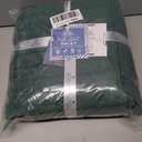 DAN RIVER Pack of 2 Bath Sheet 35x70 Inches, Ribbed Oversized Bath Towels Extra Large, Organic Cotton Towels for Bathroom - Hunter Green