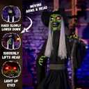 Halloween Animatronic Jump-Scare Witch Decoration, Sound Activated, Red Eyes, Spooky Sounds, Halloween Decor for Indoor/Outdoor Haunted House Prop