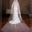 Cathedral Wedding Veils for Brides Veils for Women Wedding Soft Tulle Long Veils with Metal Comb, 118" L x 63" W