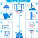 Kids Toy Gift for 3 4 5 6 7 8 Years Old, Kids Basketball Hoop Adjustable Height 3.5FT-6.2FT, Mini Basketball Hoop for Boys Girls, Basketball Goal Toys Outdoor Indoor Game Gifts(Blue)
