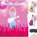 Pin The Guitar on The Music Singer Party Games for Popular Singer Party Decorations, Pink Girls Birthday Party Favors Supplies for Music Fans