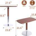 TV Trays for Eating on Couch, Adjustable Height Swivel TV Tray with Saddle Faux Leather Top, Heavy Duty Snack Table for Sofa Bed Recliner, C Shaped Side Table for Laptop Dinner Small Spaces