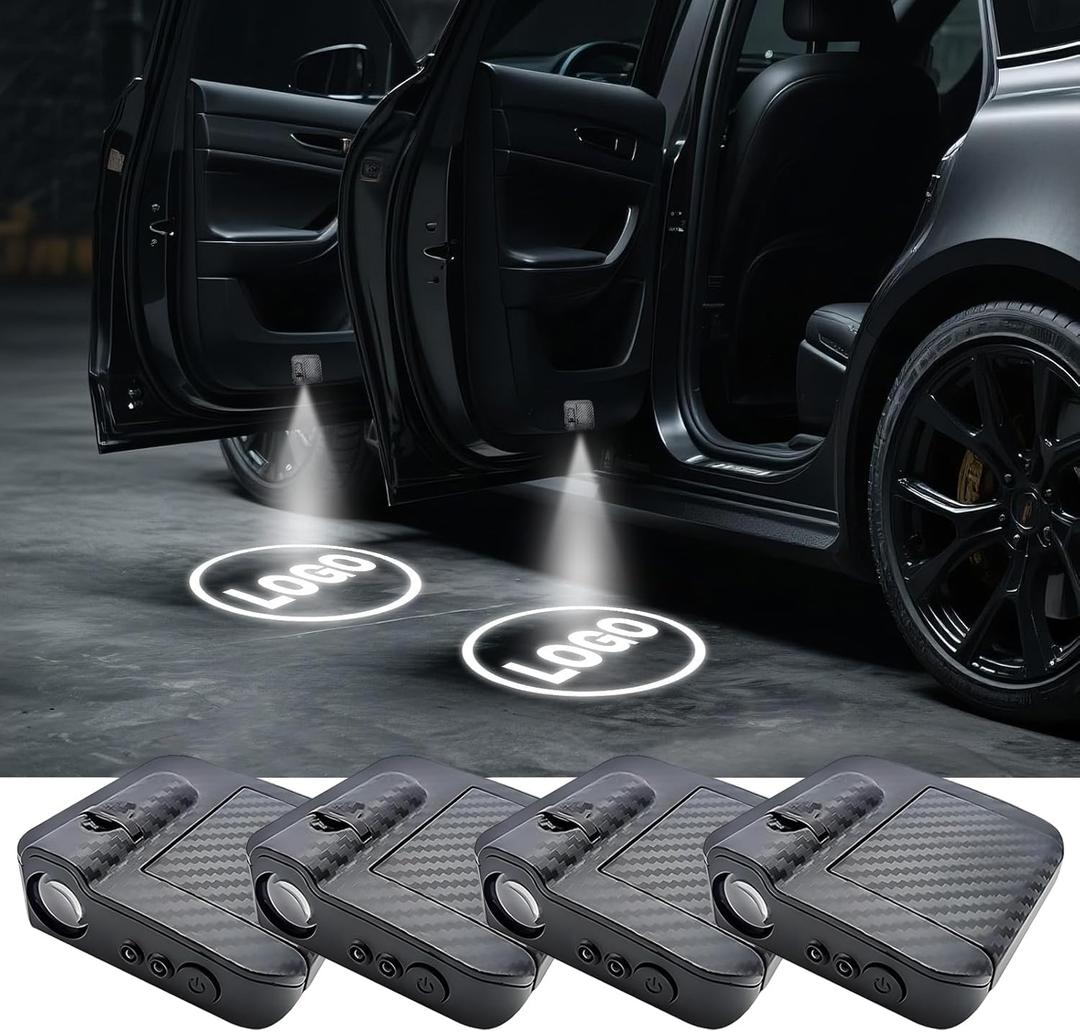 4PCS Custom Car Brand Car Door Lights, LED Projector Car Door Step Courtesy Welcome Lights, 3D LED Car Welcome Lights Lamp Fits for Most Brand (for ho-nnn-DA)