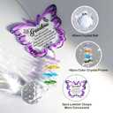 Butterfly Crystal Suncatcher Sympathy Gifts for Loss of Grandma Memorial Bereavement Gift Idea for Loss of Grandmother Sun Catchers Indoor Window Rainbow Maker Window Hanging (Purple)