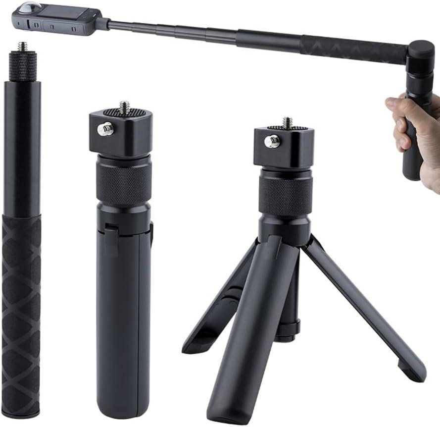 Bullet Time Handle Tripod Rotating Grip with Invisible Selfie Stick for Insta360 X5/ X4, DJI OSMO Pocket 3, GoPro, 1/ 4" Thread, 6 lbs Capacity, Compact Selfie Stick & Tabletop Tripod (47 inches)