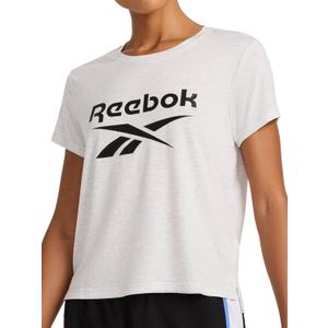 Reebok Women's Crewneck T-Shirt, Standard Fit, Lightweight Stretch Poly Soft Jersey Fab (Large)