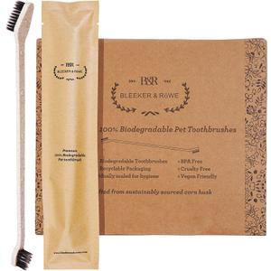 BLEEKER & RWE Eco Friendly Pet Toothbrushes, Individually Wrapped, Recyclable Packaging (10)