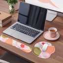 Mouse Pad Wrist Support Keyboard Wrist Rest Set, Ergonomic Mouse Pad with Non-Slip Base for Computer Laptop Home Office Coasters, Easy Typing & Pain Relief Mouse Mat (Eucalyptus)