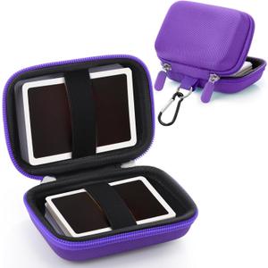Sanwuta 2 Pcs Travel Card Games Case Playing Card Case EVA Hard Protective Storage Carrying Bag for Classic Playing Box Not Including Cards (Purple)