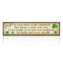 St Patricks Day Decorations Irish Blessing Quote Wooden Box Sign, For Each Petal On The Shamrock Saying, Rustic Tabletop Plaque for Shelf Mantel Office, Lucky Clover Home Decor