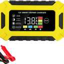 Car Battery Charger,6 AMP,12V Smart Battery Trickle Charger Automotive 12V Battery Maintainer Desulfator for Car Truck Motorcycle Lawn Mower Marine Lead Acid Batteries