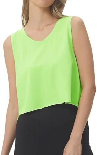 sissycos Women's Workout Racerback Tank Tops Loose Fit Sleeveless Athletic Shirts (Apple Green)