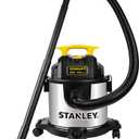 STANLEY 4 Gallon Wet Dry Vacuum, 4 Peak HP Stainless Steel 3 in 1 Shop Vacuum Blower with Powerful Suction, Vacuum for Job Site, Garage, Basement, Workshop, Top Handle, Portable Wet Dry Vac SL18301-4B