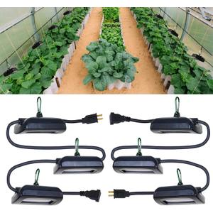 Owleye 12FT Outdoor Grow Lights LED String Plant Light, IP65 Waterproof, Full Spectrum, 120V, ETL Listed, 33.89 umol/ s, Linkable Grow Light for Greenhouse & Outdoor Garden & Raised Bed (3-Bulbs)-2 Set