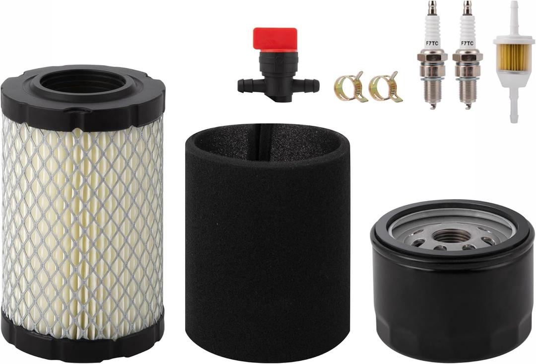 796031 Air Filter Oil Filter with Spark Plug Tune Up Kit Compatible with Briggs & Stratton John Deere D100 D110 D125 D130 D140 Husqvarna yta22v46 yth24v48 yth22v46 craftsman 793569 591334 594201