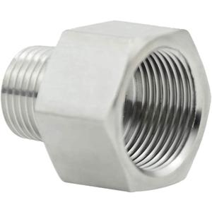Beduan Stainless Steel Thread Adapter NPT 1/4" Female to M10x1.0 Male Pipe Fitting Converter