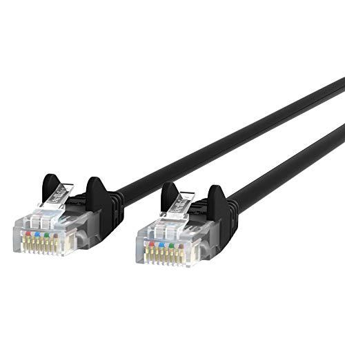 Belkin CAT6 Snagless Ethernet RJ45 M/M Patch Cable for Connecting to LANs or Internet for Use with 100-1000BASE-T Networks, 2m Length, Black (A3L980BT02MBLKS)
