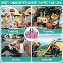 Dimayar 65L Travel Duffle Bag for Men Women - Foldable Duffel Bag with Shoes Compartment - Overnight Bags Waterproof & Tear Resistant(Rouge Pink)