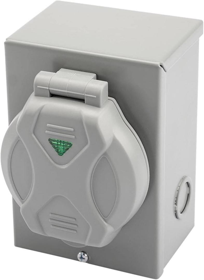 50A 125/250V Generator Power Inlet Box - 3-Prong, Pre-Drilled for Easy Installation, Durable Metal Construction