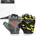 Half Finger Kids Cycling Gloves| Non-Slip, Padded, Antislip, Fingerless Kids Bike Gloves for Boys and Girls | Ideal for BMX, MTB, Gymnastics