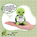 2 x TOYMIS Crochet, I love MOM Turtle-y Much Emotional Motivational Doll Inspirational Knitted Crocheted Animal with Keychain Hook for Uplifting Gift Home Office Decor