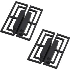 4PCS Chinese Cabinet Pulls, Copper Color Brushed Pair of Cabinet Door Pulls Black Hollow Pulls for Drawers Kitchen Cabinet Closet (Black)